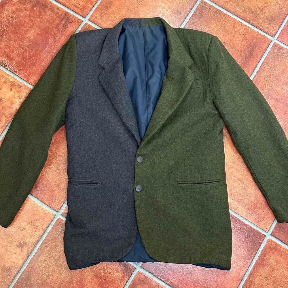 T. Macchione Wool Sport Jacket in Blue/Green Colorbock - Picture 1 of 10